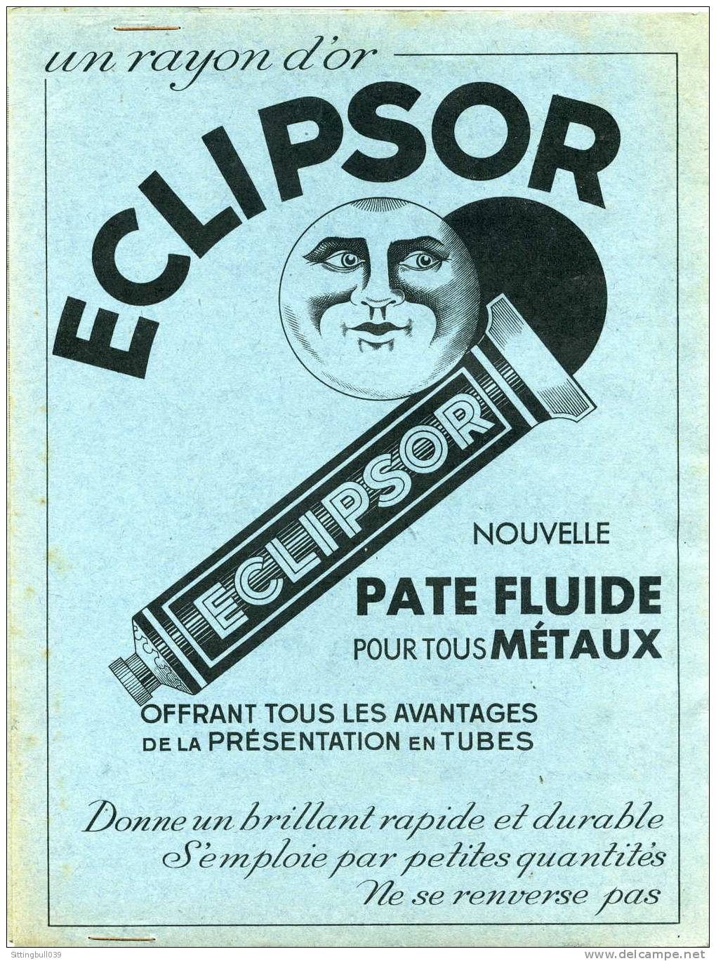 PROTÈGE-CAHIER PUBLICITAIRE POUR LA CRÈME ECLIPSE.... ECLIPSE TOUS LES CIRAGES. SD ANNEES 1950 / 55 - Book Covers