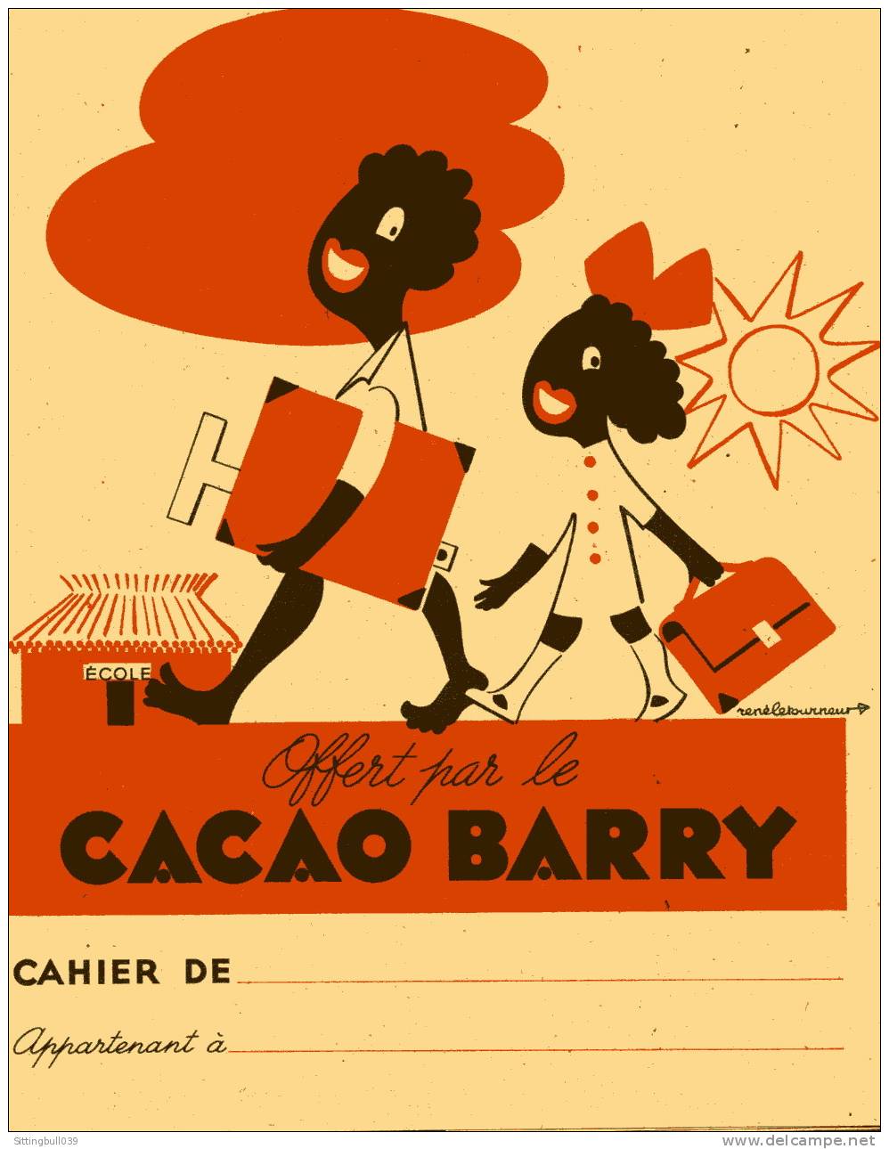 PROTÈGE-CAHIER PUBLICITAIRE OFFERT PAR LE CACAO BARRY. SD ANNEES 1950 / 55 - Schutzumschläge