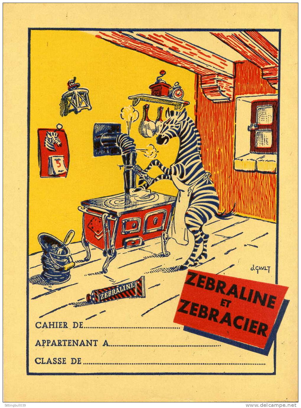 PROTÈGE-CAHIER PUBLICITAIRE ILLUSTRE POUR ZEBRALINE ET ZEBRACIER.  SD ANNEES 1950 / 55 - Protège-cahiers