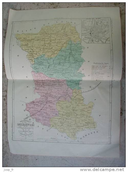 DEUX-SèVRES Carte Et Présentation Vers 1860 - Poitou-Charentes