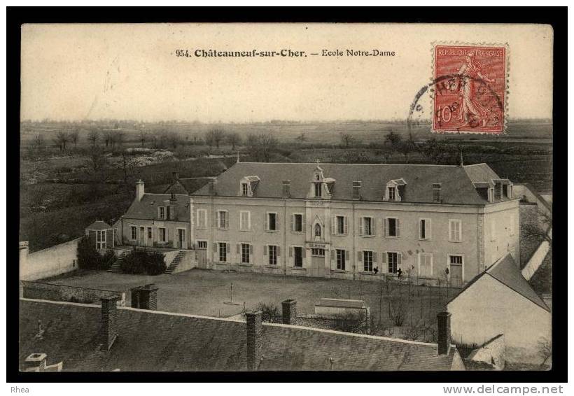 18 Châteauneuf-sur-Cher Ecole D18D K18058K C18058C RH080098 - Chateauneuf Sur Cher