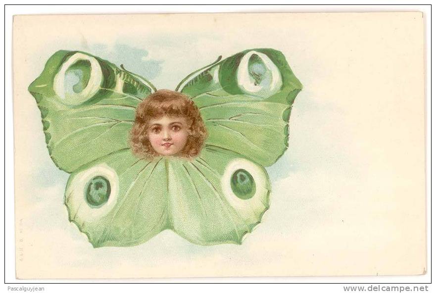 CPA PAPILLON AVEC VISAGE D'ENFANT - Schmetterlinge