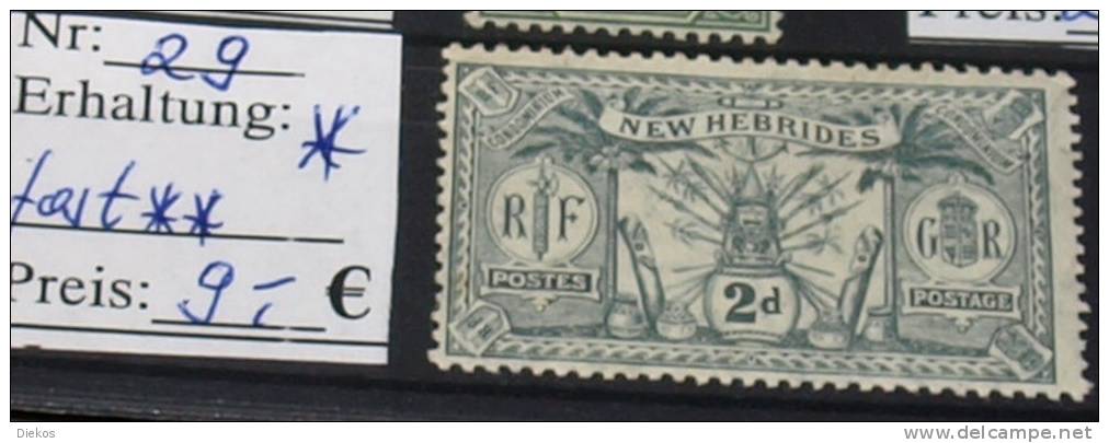 New Hebrides  Michel Nr: 29  * MH   #4889 - Neufs