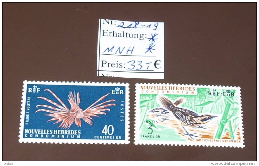 New Hebrides  Michel Nr: 218 -19  ** MNH Postfrisch   #4890 - Nuevos