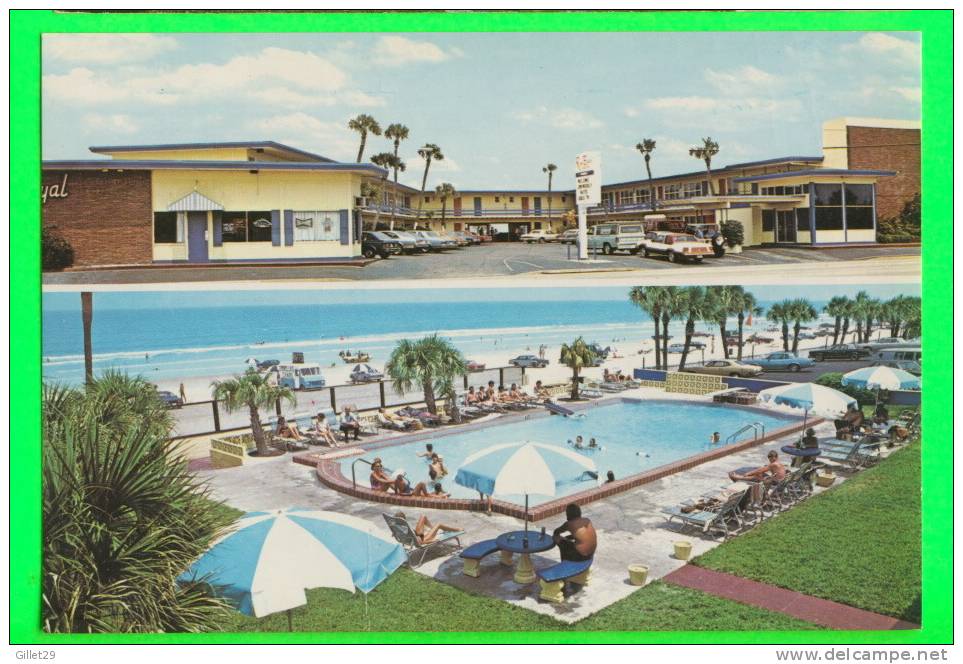 DAYTONA BEACH, FL. - ROYAL BEACH MOTEL - ANIMATED VINTAGE CARS - - Daytona