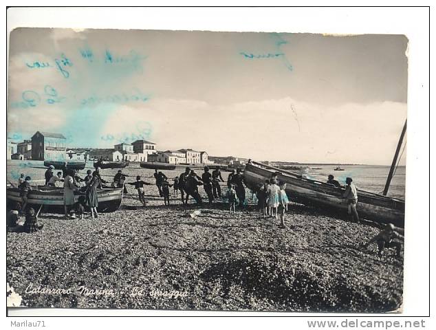 Calabria CATANZARO MARINA Spiaggia 1952 Viaggiata Manca Francobollo - Catanzaro