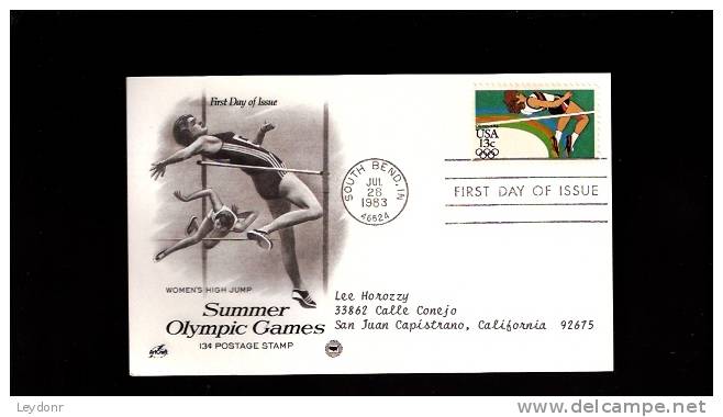 FDC Women's High Jump - Summer Olympic Games - 1981-1990