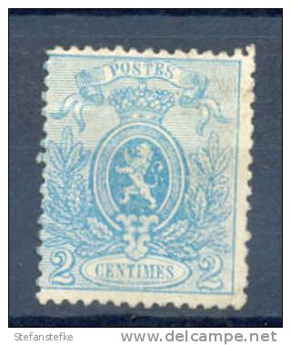 Belgie -  Belgique Ocb Nr :  24 (*) MH Sans Gomme (zie  Scan) T 14 1/2- 14 Petit Aminci Central - 1866-1867 Blasón