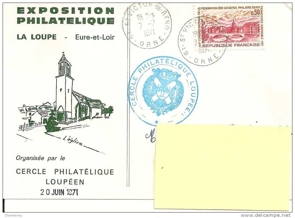 EXPO  PHILATELIQUE  LA LOUPE  EURE-ET-LOIR 1971 - Briefe U. Dokumente