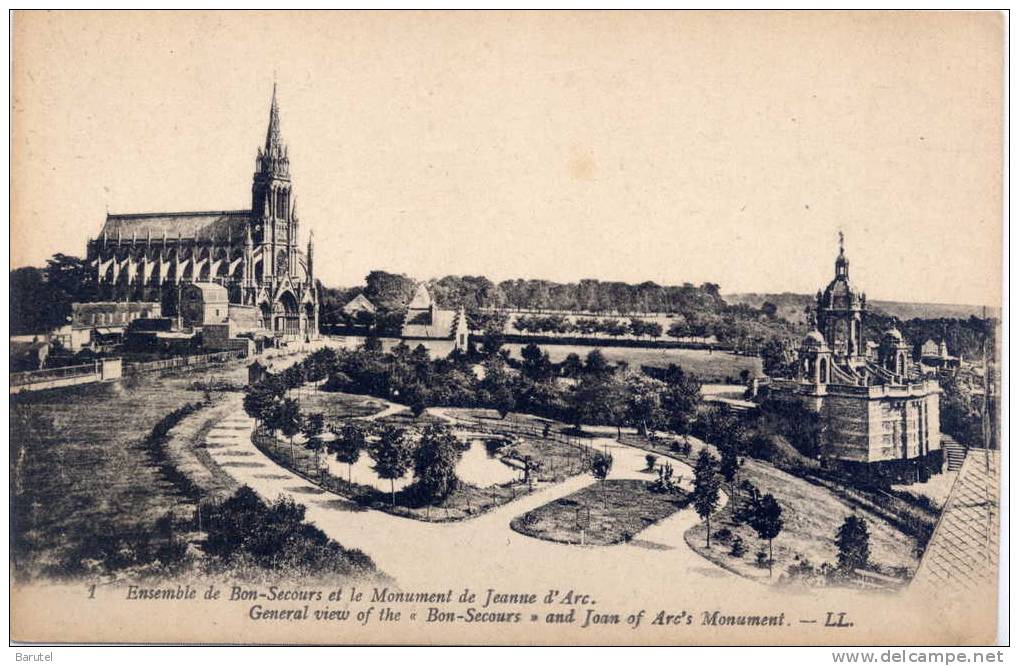 BON-SECOURS - Vue Générale Et Le Monument De Jeanne D´Arc - Bonsecours