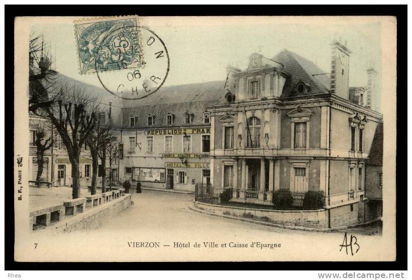 18 Vierzon Caisse D'epargne Banque Hotel De Ville D18D K18279K C18279C RH080615 - Vierzon