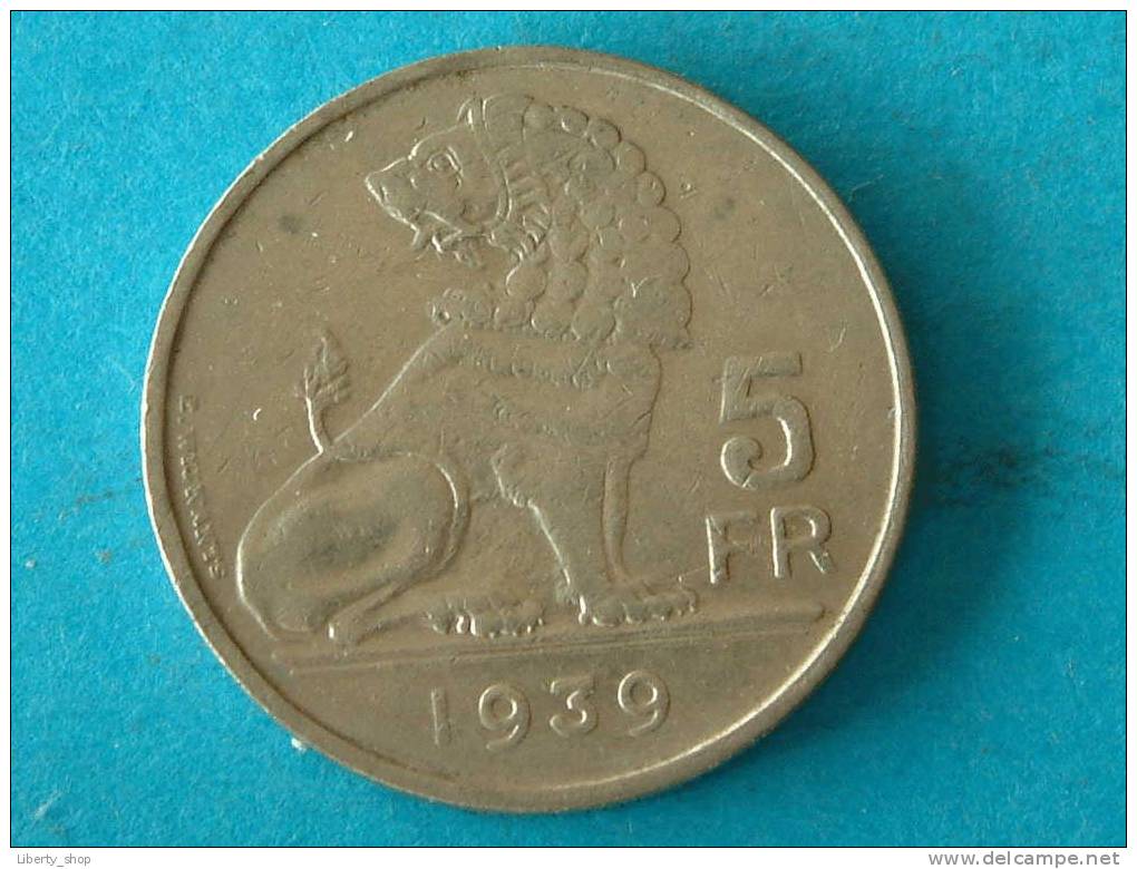 5 FRANK 1939 VL/FR (457) - ( See Photo For Details ) ! - 5 Francs