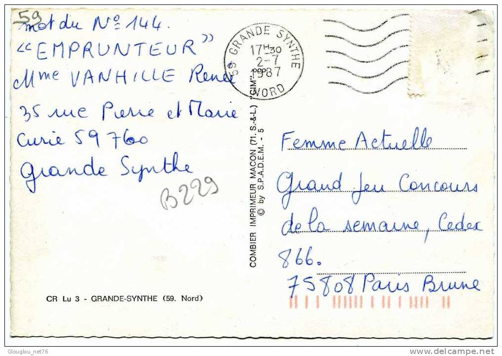 59-GRANDE-SYNTHE..AVEC COMMERCES,H.L.M.....CPSM GRAND FORMAT 4 VUES - Grande Synthe