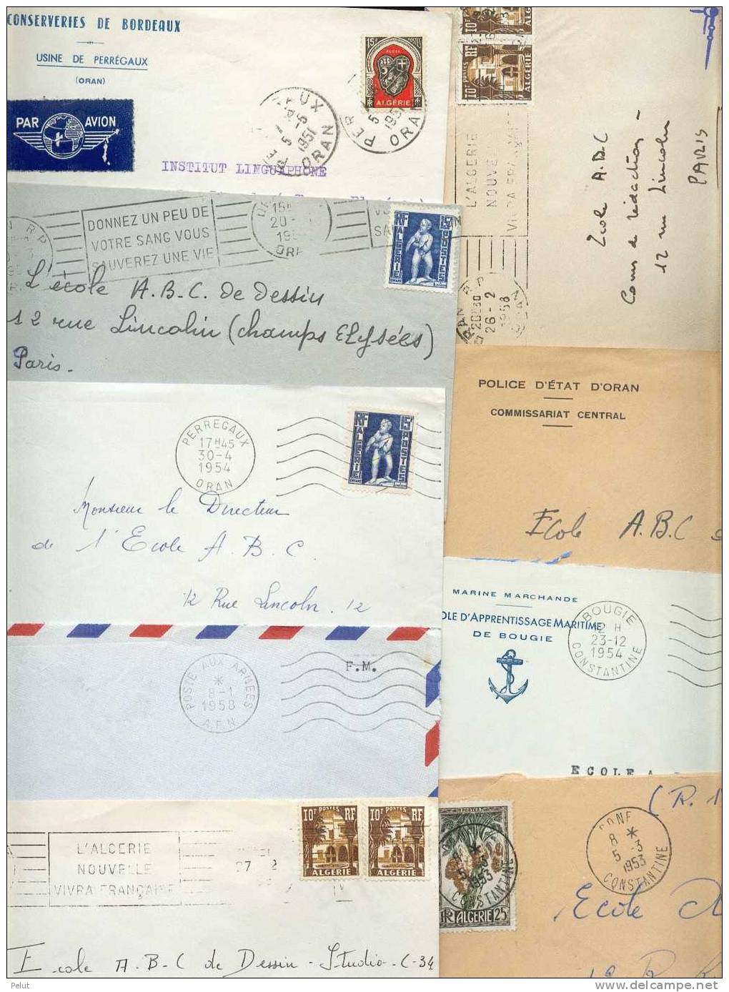 Lot 49 Enveloppes Algérie Années 50 - Lettres & Documents