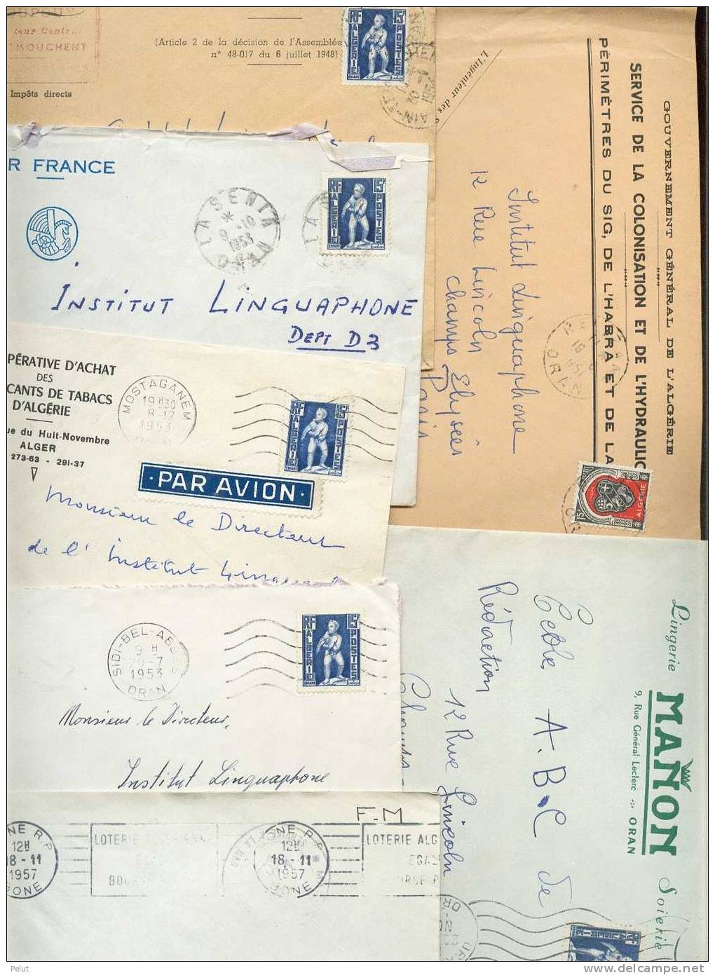 Lot 49 Enveloppes Algérie Années 50 - Lettres & Documents