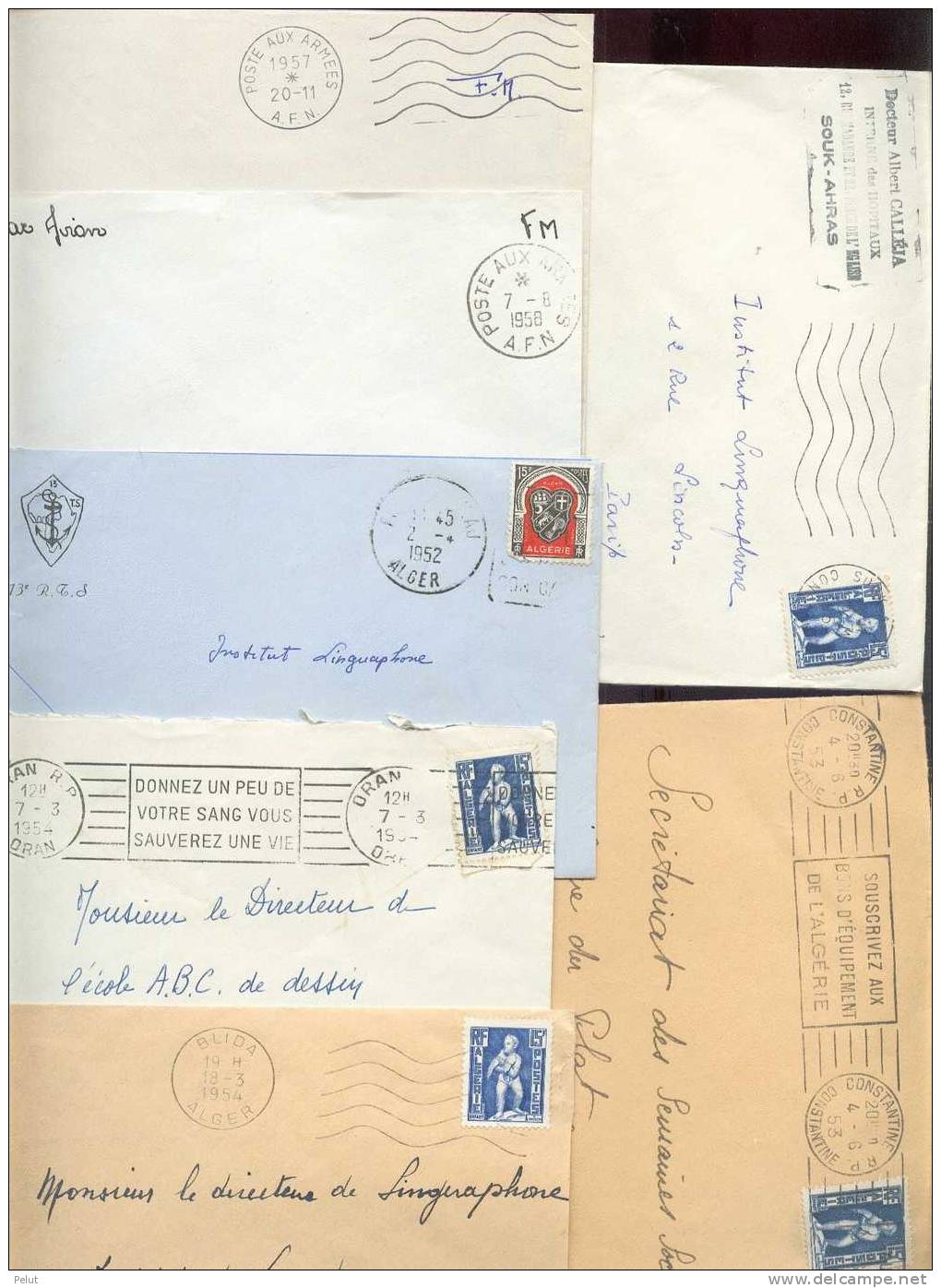 Lot 49 Enveloppes Algérie Années 50 - Lettres & Documents