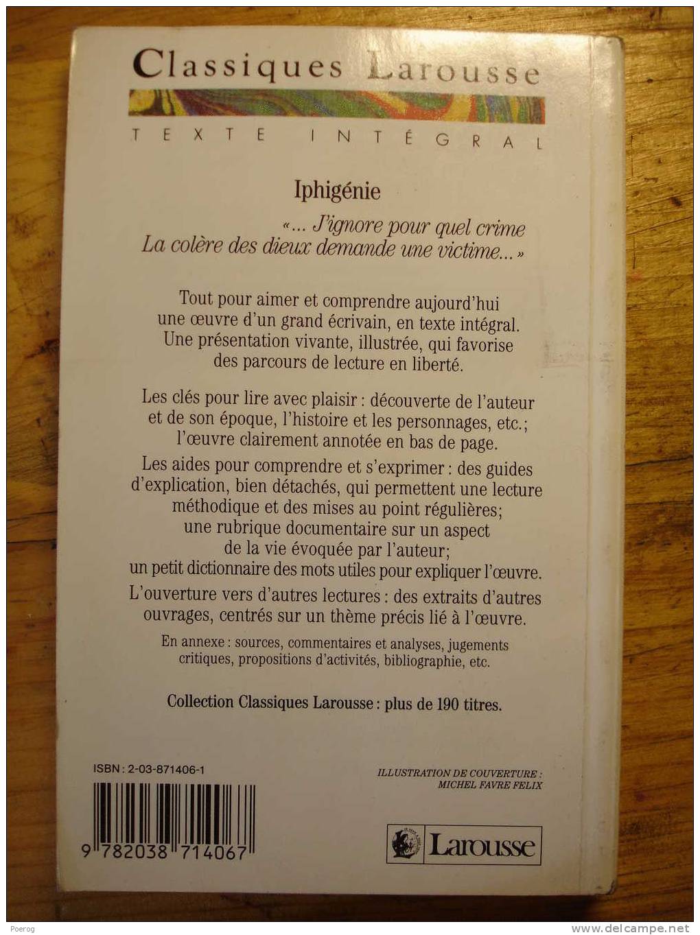 RACINE - IPHIGENIE - CLASSIQUES LAROUSSE - 1993 - Franse Schrijvers