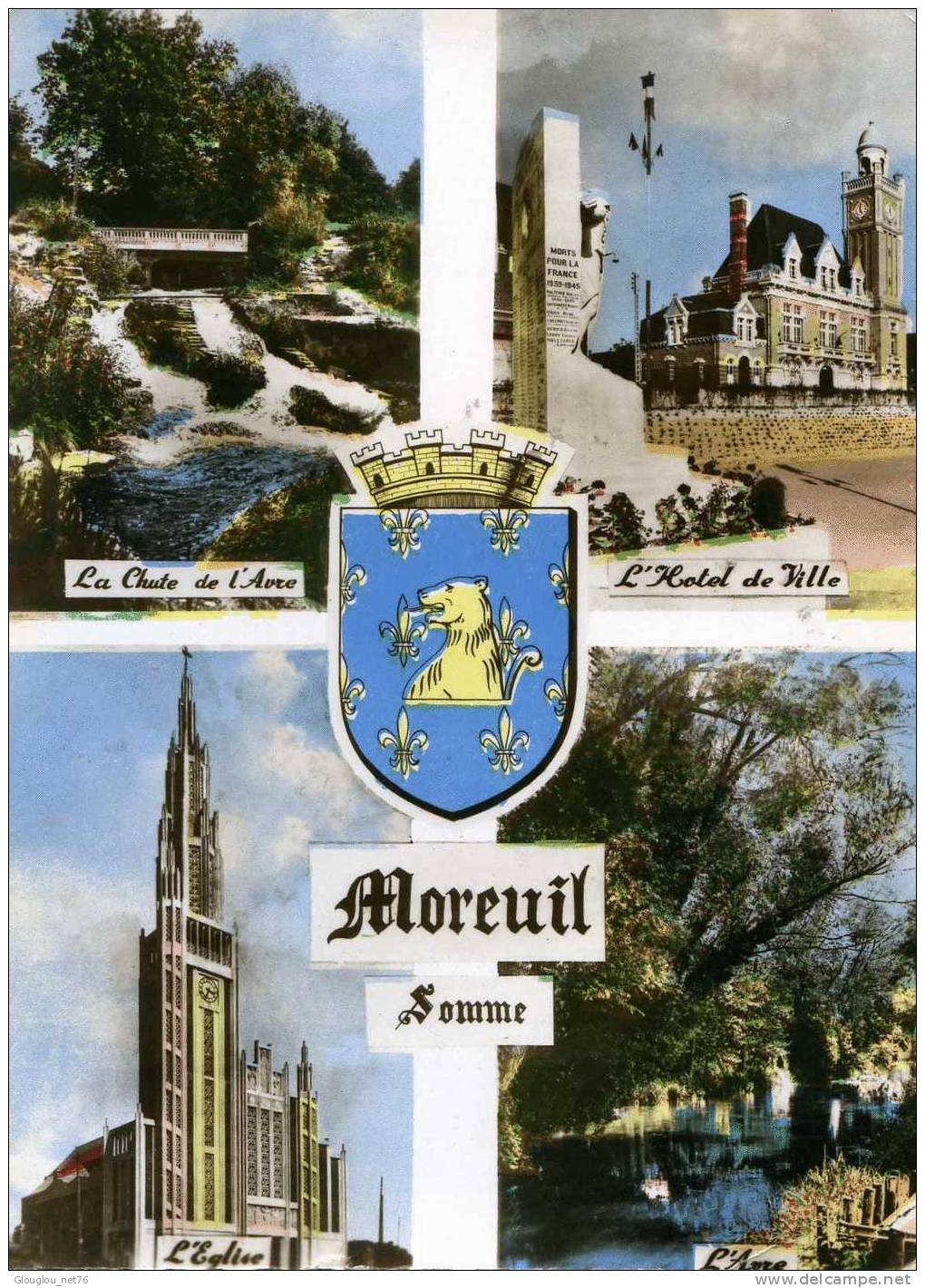 80-MOREUIL........CPSM GRAND FORMAT 4 VUES - Moreuil