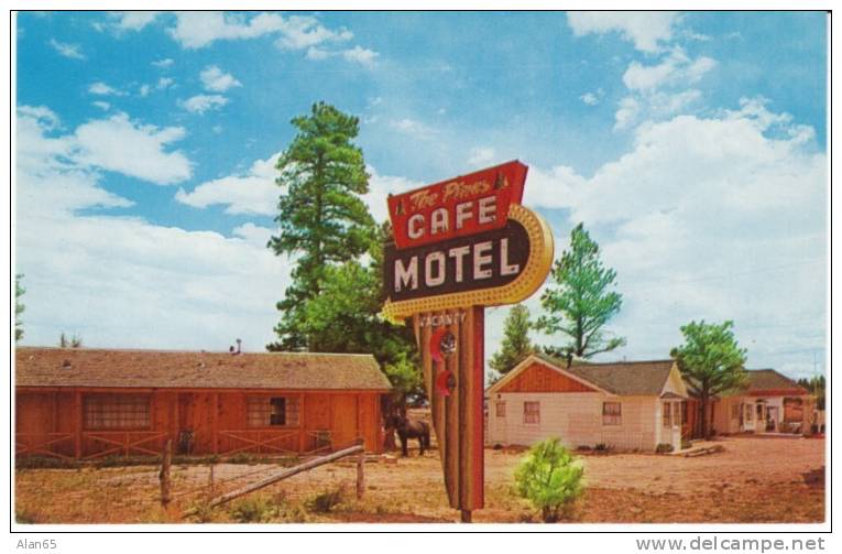 Panguitch Utah Pines Motel & Cafe On C1950s Vintage Postcard - Other & Unclassified