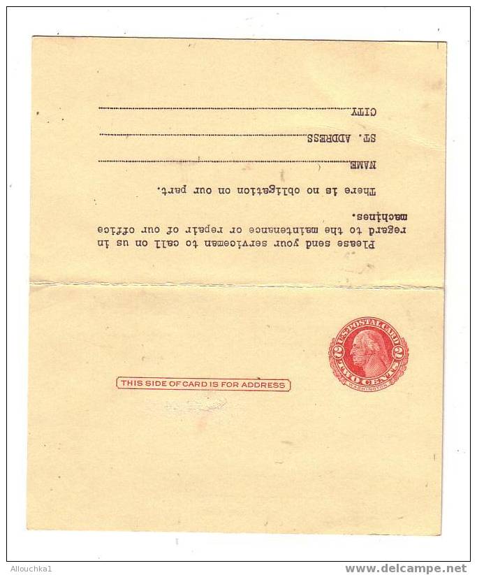ENTIER POSTAL DES ETATS UNIS AVEC REPONSE EN RETOUR DE PASSADENA CALIFORNIE 1953 - 1941-60
