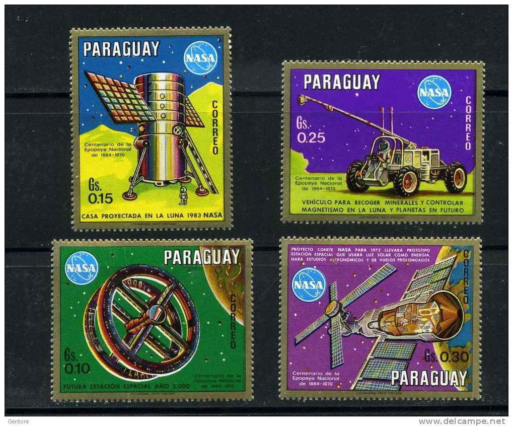 PARAGUAY    Nasa Space Programme 4 Value  Perfect Mint - Sud America