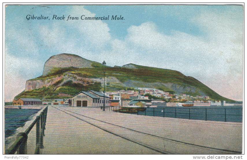 GIBRALTER UNITED KINGDOM Rock From Commercial Mole WATERFRONT BUILDINGS 1918 - Gibraltar
