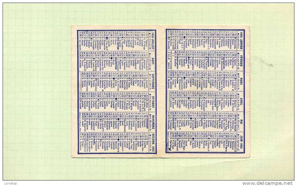 Calendrier De Poche 1955, Elégance Masculine Chemisier BIGOY, 5 Rue De Bonne à Grenoble, Photo : Porte De Mutzig - Small : 1941-60