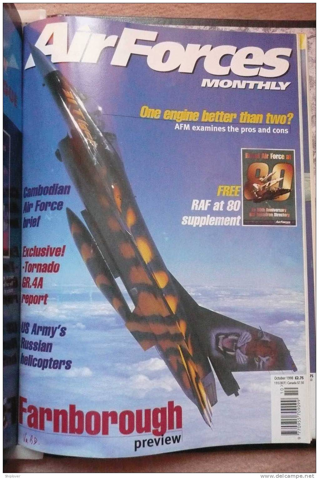 Revue/magazine Aviation/avions AIR FORCE MONTHLY (AFM) OCTOBER 1998 - Military/ War