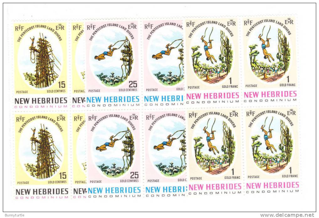 New Hebrides British 1969 Land Diver Pentecost Island Blk Of 4 MNH - Unused Stamps