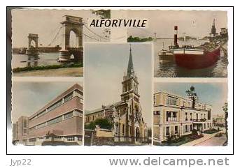 Jolie CP Couleur 94 Alfortville Divers Aspects - Multivue - Ed GUY LYNA Paris Abeille Cartes N° 100 - CAD 15-07-1958 - Alfortville