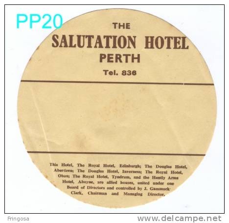 Luggage Label  - Hotel The Salutation - Perth : Caixa #4 - Hotel Labels