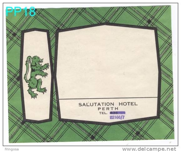 Luggage Label  - Hotel The Salutation - Perth : Caixa #4 - Hotel Labels