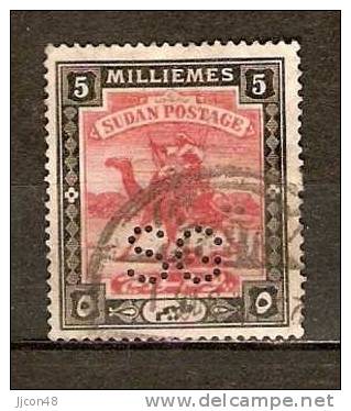 Sudan 1913  Official Stamp  5m  (o) Perfin SG - Sudan (...-1951)