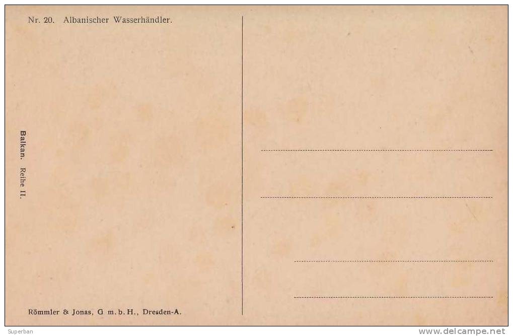 BALKAN : ALBANISCHER WASSERHÄNDLER / VENDEUR D' EAU Et CHEVAL - ANNÉE: ENV. 1915 (d-131) - Albanien
