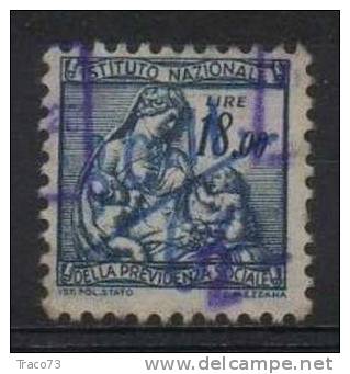 1958 - MARCA DA BOLLO I.N.PS. /   Lire  18 - Fiscaux