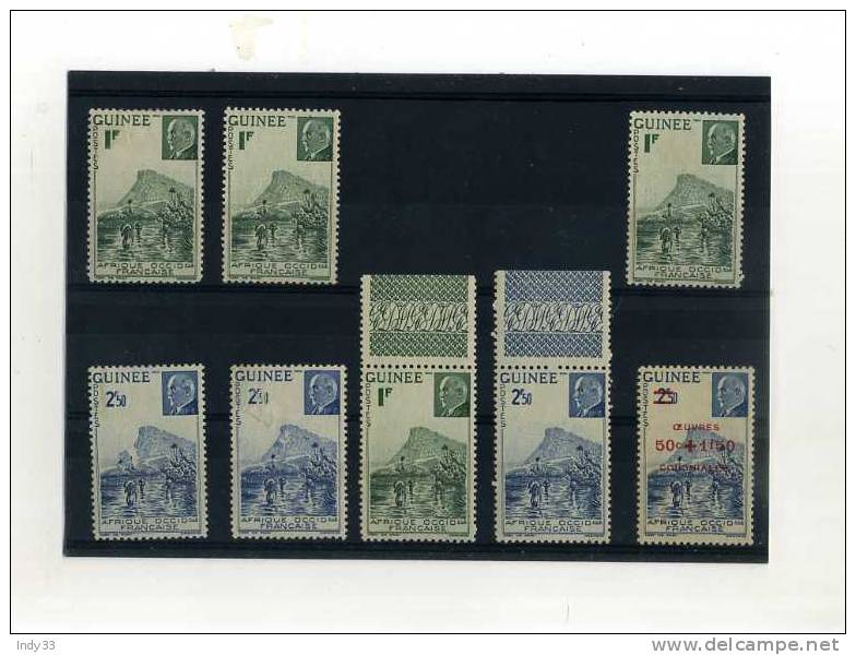 - FRANCE COLONIES  . ENSEMBLE DE TIMBRES DE GUINEE FRANCAISE DE 1941 ET 44 . - Unused Stamps