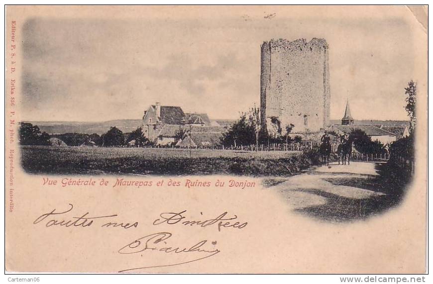 78 - Maurepas - Vue Générale Et Des Ruines Du Donjon (gendarmes à Cheval) - Maurepas