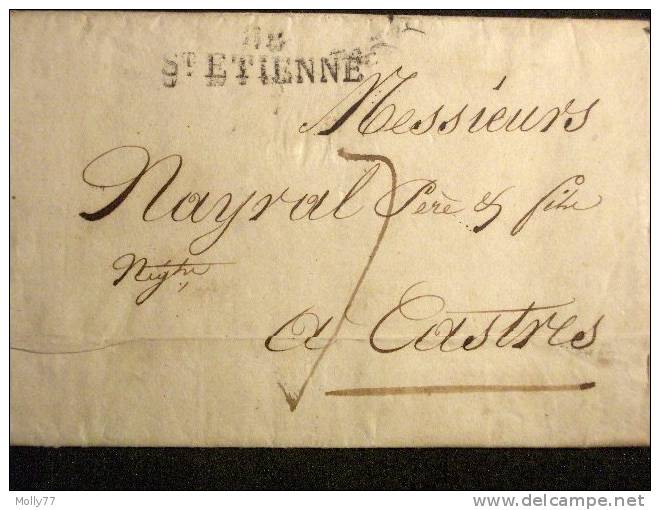 Lettre De ST ETIENNE Pour CASTRES - 1801-1848: Précurseurs XIX