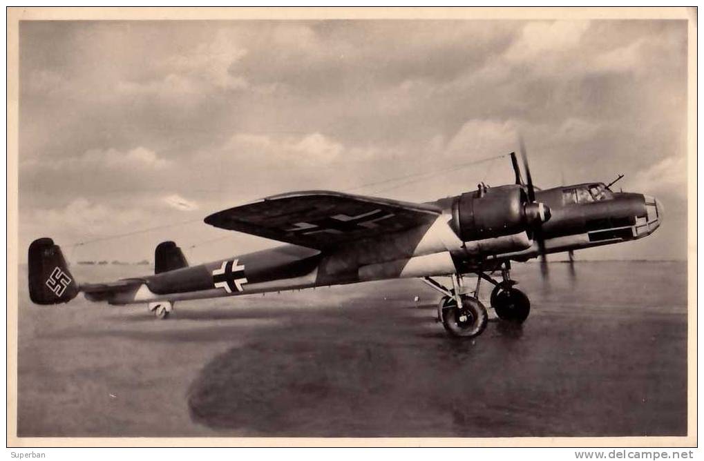 AVIATION MILITAIRE : GERMANY - UNSERE LUFTWAFFE : AVION DORNIER DO 17 - CARTE ´VRAIE PHOTO´ - ANNÉE: ENV. 1940 (d-145) - 1939-1945: 2ème Guerre