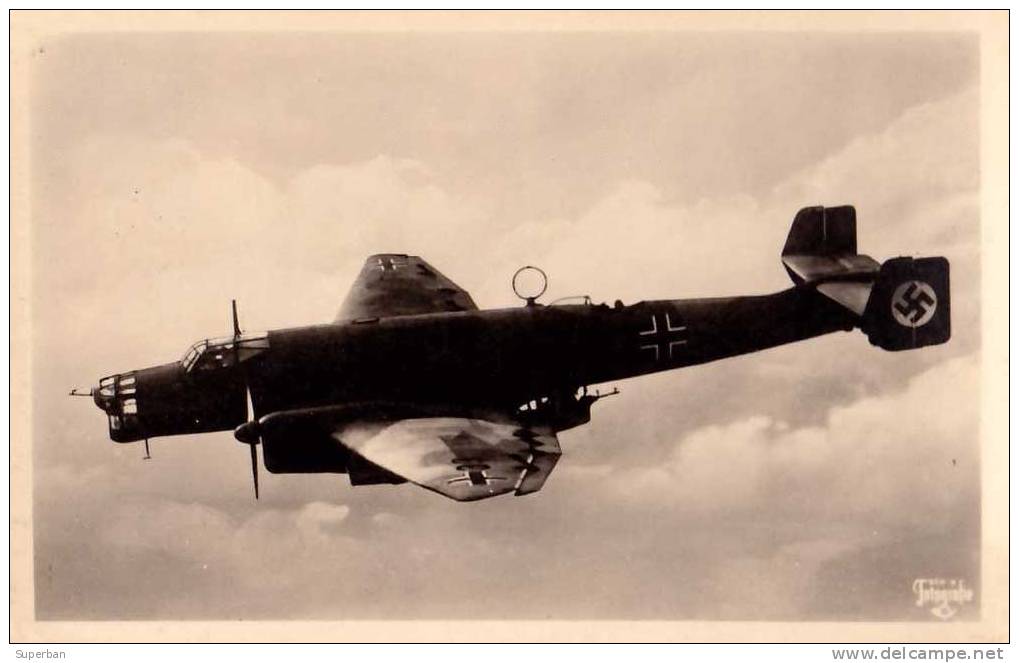 AVIATION MILITAIRE : GERMANY - UNSERE LUFTWAFFE : AVION JUNKERS JU 86 - CARTE ´VRAIE PHOTO´ - ANNÉE: ENV. 1940 (d-154) - 1939-1945: 2ème Guerre