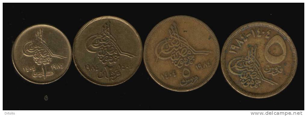 EGYPT / 1984 / 1 - 2 & 5 PT. (2DIFF.) COINS / 2 SCANS. - Aegypten