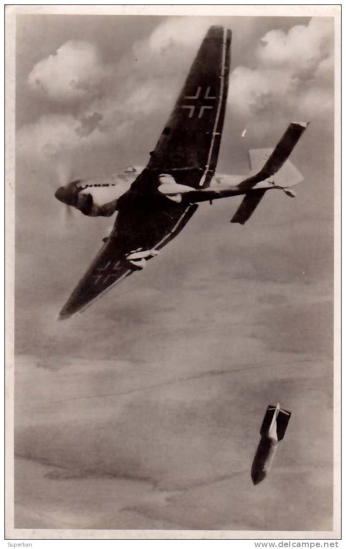 AVIATION MILITAIRE : GERMANY - AVION JUNKERS JU 87 - CARTE ´VRAIE PHOTO´ - ANNÉE: ENV. 1940 (d-158) - 1939-1945: 2nd War