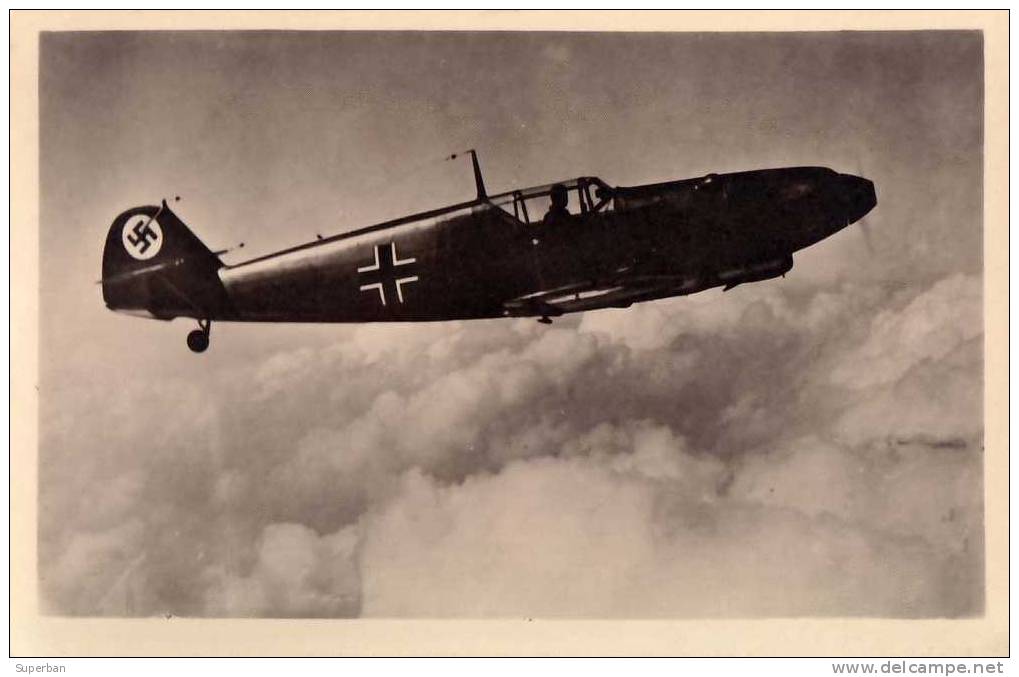 AVIATION MILITAIRE : GERMANY - UNSERE LUFTWAFFE : AVION MESSERSCHMITT ME 109 - ´VRAIE PHOTO´ - ANNÉE: ENV. 1940 (d-159) - 1939-1945: 2nd War