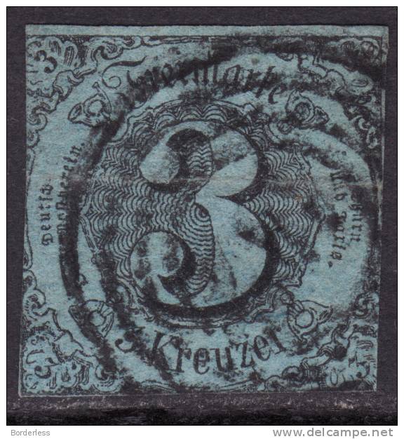 ALLEMAGNE  /  TOUR ET TAXIS  /  1852  /  3 K  /  Y&T N° 33 (o) USED - Usati