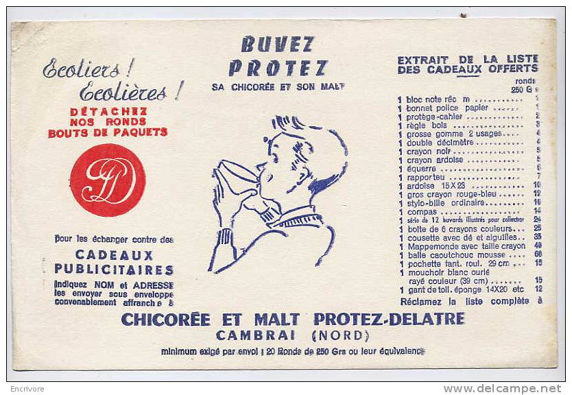 Buvard Chicoree Et Malt PROTEZ DELATRE - Café & Thé