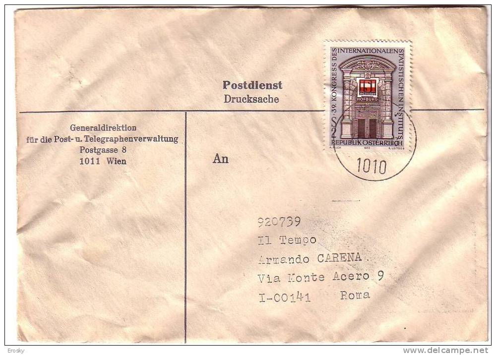 F1295 - AUSTRIA LETTER TO ITALY 14/5/1975 - Lettres & Documents