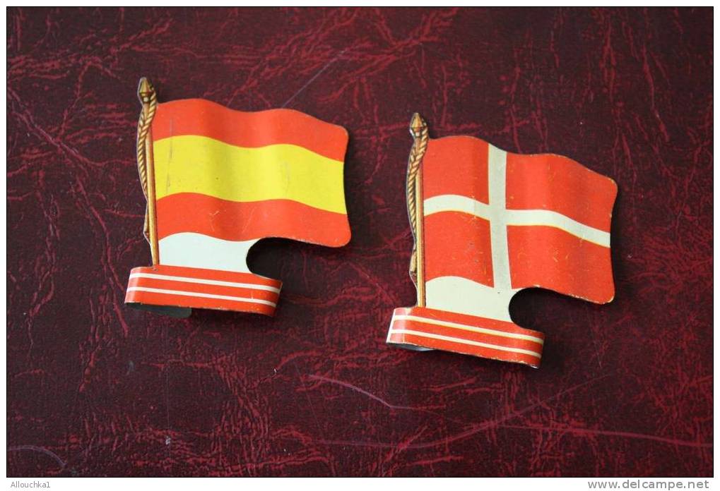 ESPAGNE DANEMARK - COLLECTION L'ALSACIENNE BISCUITS -TOLE PEINTE ???? DRAPEAUX FLAGS BANDERA FAHNE BANDIERA ???? ? - Obj. 'Herinnering Van'