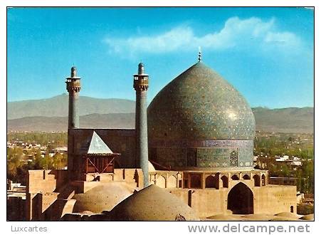 DOME AND MINARET OF SHAH MOSQUE. ISFAHAN . IRAN. - Iran