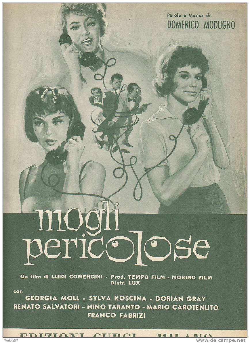 $ - SPARTITO MUSICALE - FILM - MOGLI PERICOLOSE - DOMENICO MODUGNO - Film Music