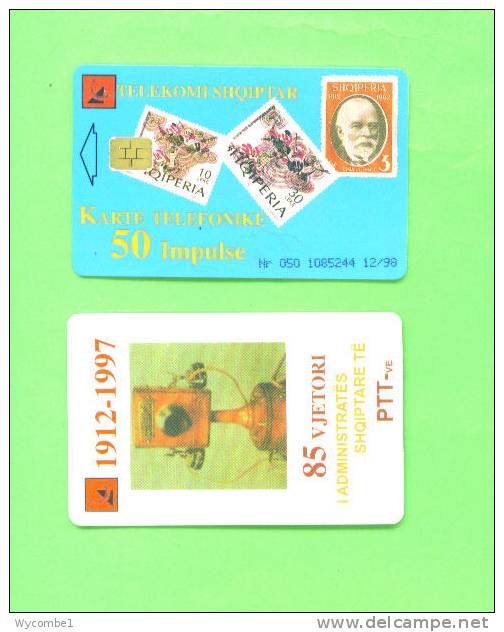 ALBANIA - Chip Phonecard/Postage Stamps And Old Telephone 50 Units * - Albanien
